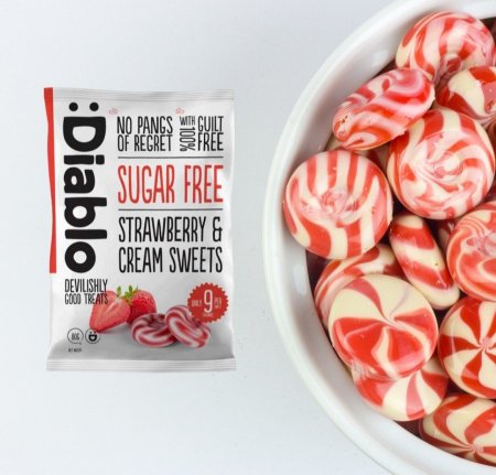 كيس مصاص من ديابلوفراولة بدون سكر 