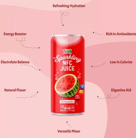 عصير غازي طبيعي بدون سكر مضاف 330مل