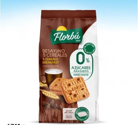 بسكوت فلوربو بالحبوب الخمسه والشوكولاته بدون سكر مضاف