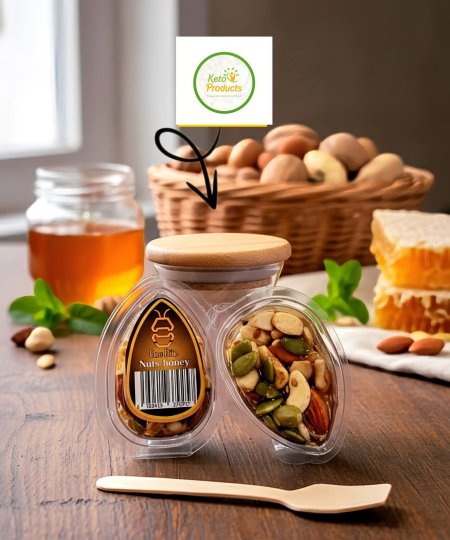 3وجبات عسل طبيعي 100%مع المكسرات والسمسم والقزحه 32غم