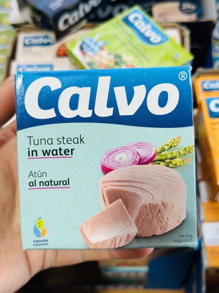 تونا ستيك Calvo محفوظه بالماء 160غم