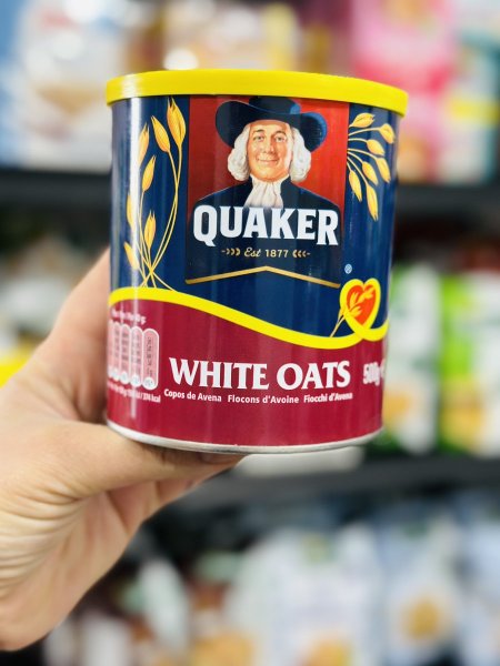 طحين الشوفان  كويكر (علبه حديديه) عالي الألياف 500غم