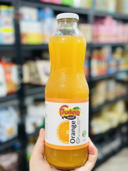 عصير fruitina طبيعي بطعم البرتقال بالستيفيا حجم لتر