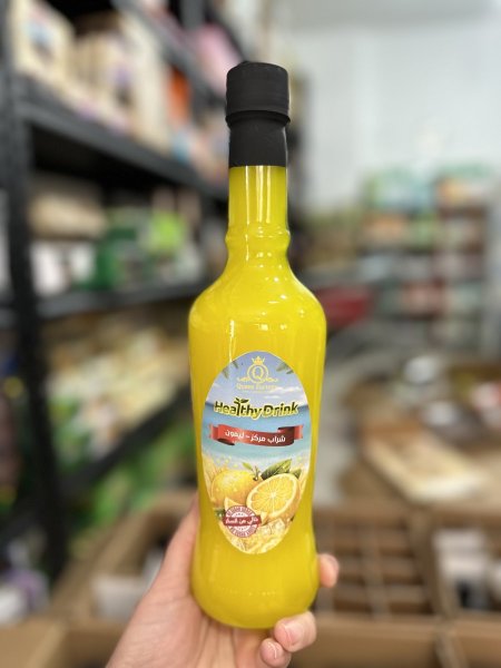 شراب الليمون المركز بدون سكر مضاف لتر