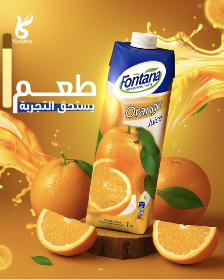 عصير Fontana برتقال بدون سكر مضاف لتر