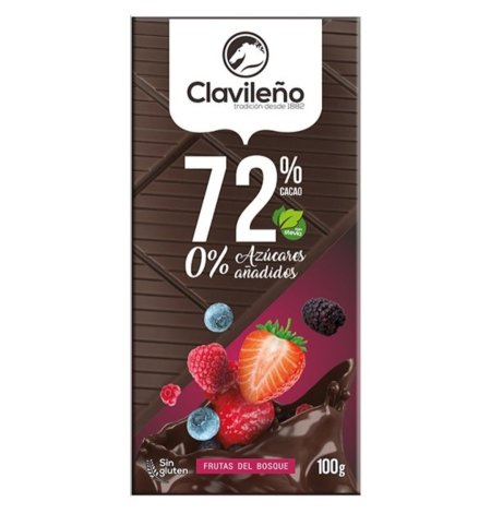 لوح شوكولاته اسباني مع التوتيات 0٪سكر 72٪كاكاو