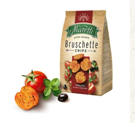 رقائق الخبز المحمص بطعم البندورة والزيتون