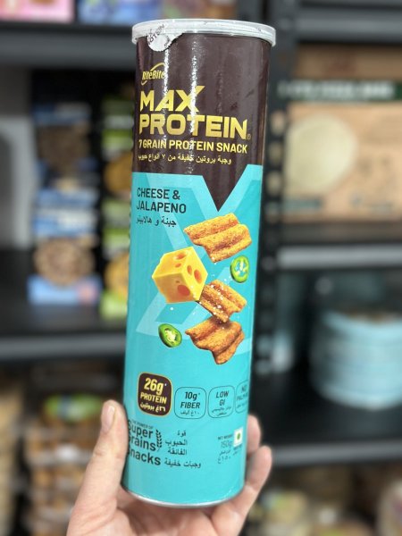 شيبس رقائق ماكس المقرمشة 26%بروتين 10غم ألياف مخبوزه بدون زيت النخيل 150غم