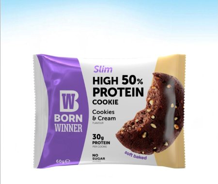 كوكيز بورن وينر سليم 30غم بروتين بالكوكيز والكريمه بدون سكر 60غم