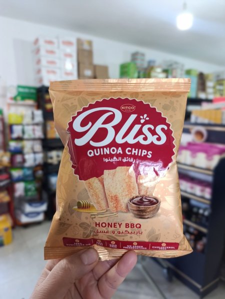 رقائق الكينوا عاليه الالياف بطعم الباربكيو والعسل