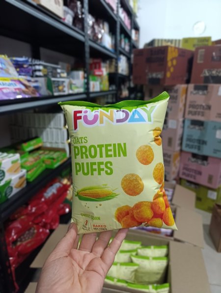 بمبا funday بطعم الذرة عاليه البروتين مخبوزة بالفرن 40غم