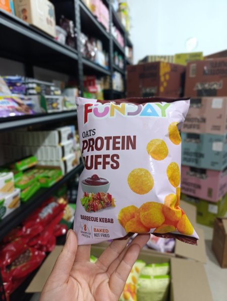 بمبا funday بطعم المشاوي عاليه البروتين مخبوزة بالفرن 40غم