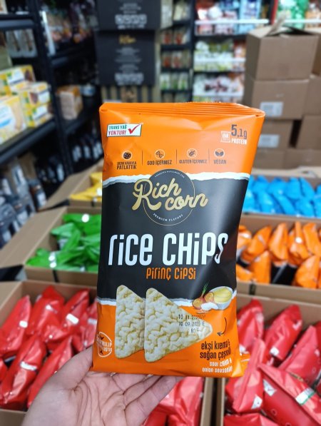 شيبس Rice corn عالي البروتين مخبوز بالفرن خالي من الجلوتين 80غم