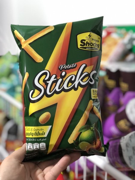 اصابع الذره المقرمشه sticks بطعم الشطه والليمون مخبوزه بالفرن 70غم