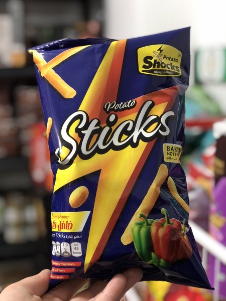 اصابع الذره sticks المقرمشه بطعم الفلفل الحلو مخبوزه بالفرن 70غم