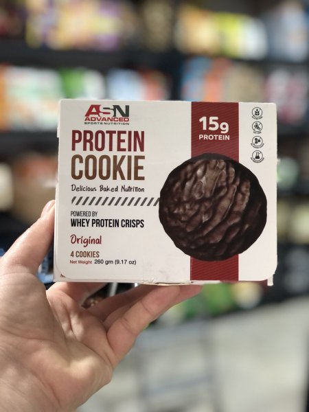 علبةكوكيز  15غم بروتين خالي من الجلوتين خالي من الصويا بدون مواد حافظه بدون سكر 65غم