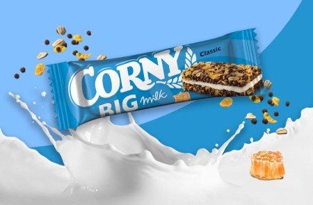 كورني الشوفان والحبوب بالعسل طبقتين محشي بالكريما