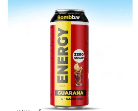 مشروب طاقة GUARANA الكارنتين بطعم الكولا  غني بالمغنيسيوم والكافيين والتورين بدون سكر مضاف450مل