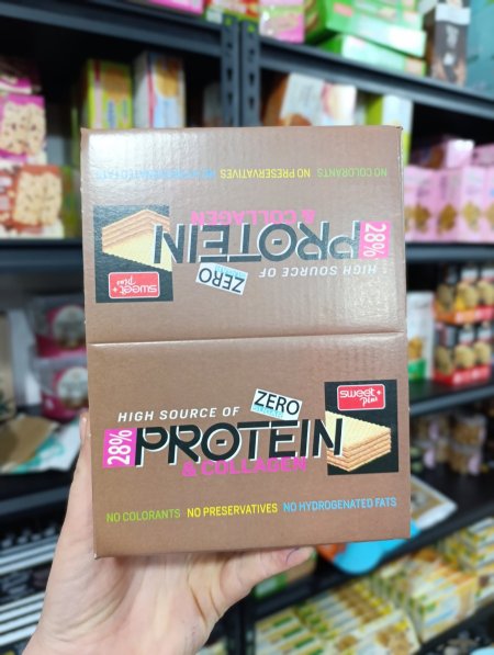 علبه ويفر بفلا بكريمه الكاكاو 28٪بروتين بدون سكر مضاف