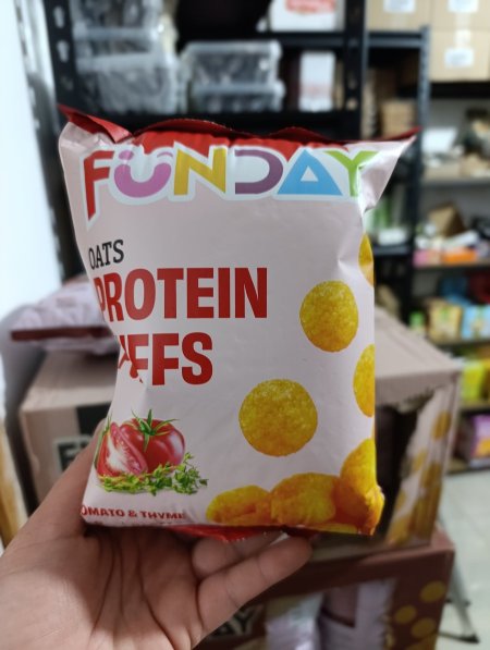 بمبا funday بطعم الكاتشب والاوريغانو عاليه البروتين مخبوزة بالفرن 40غم