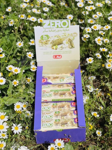 حلاوة الهلال بدون سكر مضاف بطعم الفانيل والفستق الحلبي