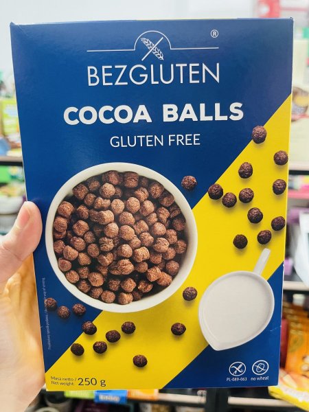 كرات الكاكاو بالذره والارز خالي من الجلوتين 250غم