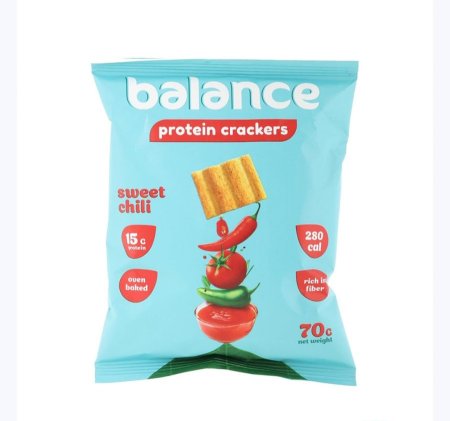 رقائق مقرمشة balance بطعم حار حلو 15غم بروتين مخبوزة بالفرن 70غم