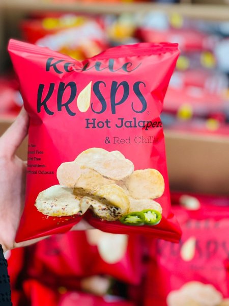 رقائق البطاطا الصحية بطعم الهالبينو والفلفل الأحمر غير مقلي 30غم