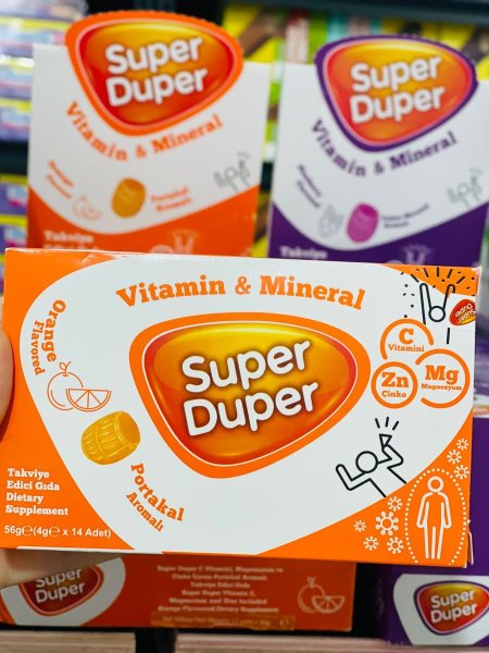 مكمل غذائي بطعم البرتقال غني بفيتامين سي والزينك والمغنيسيوم 45غم