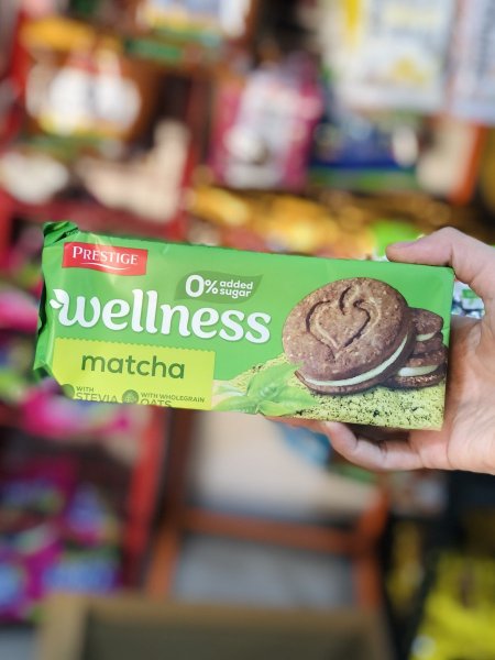 كوكيز wellness بالكاكاو وحشوة الكريما مدعم بالماتشا بدون سكر مضاف