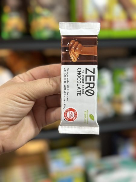 شوكلاته حليب zero بحشوة الكراميل بدون سكر مضاف