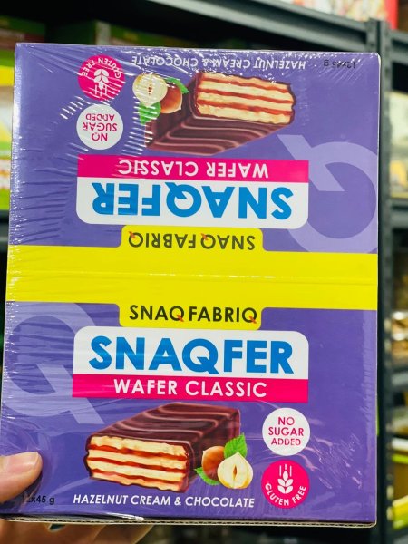 ويفر خالي من الجلوتين وخالي من السكر بحشوة البندق 12حبة