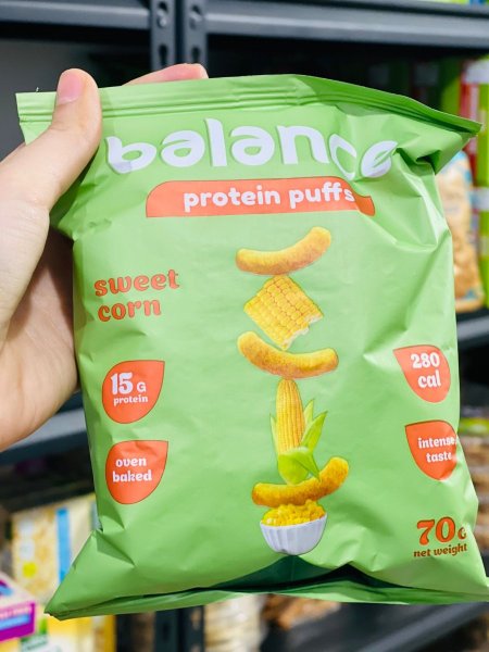 بمباpuffsعالية البروتين بطعم الذرةمخبوزة بالفرن 70غم