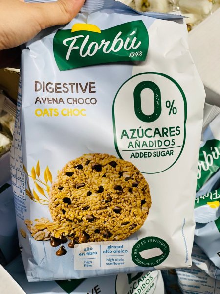 كوكيز فلوربو دايجستف شوفان مع حبيبات الشوكلاته بدون سكر مضاف