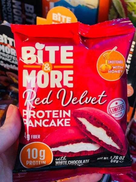 بان كيك Bite&more ريد فيلفت عالي البروتين بدون سكر مضاف ✨