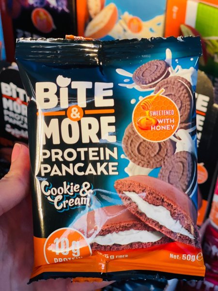بان كيك Bite&more بحشوة الكوكيز عالي البروتين بدون سكر مضاف