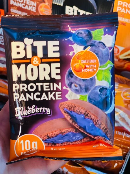 بان كيك Bite & more بحشوة البلوبري عالي البروتين بدون سكر مضاف
