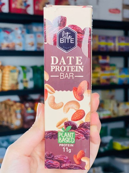 بار bite lite بالتمر والمكسرات 20غم بروتين بدون سكر مضاف