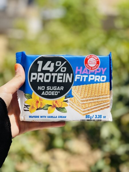 ويفر Happy Fit Pro بعدة حشوات عالي البروتين وخالي من السكر المضاف 95غم