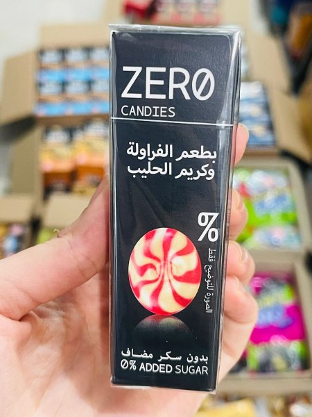 مصاص زيرو بطعم الفراولة وكريم الحليب بدون سكر مضاف 32غم