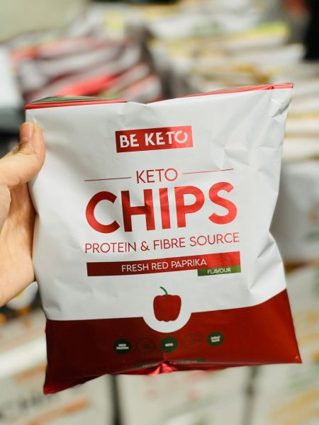 شيبس الكيتو عالي الالياف منخفض الكربوهيدرات بطعم البابريكا بدون سكر