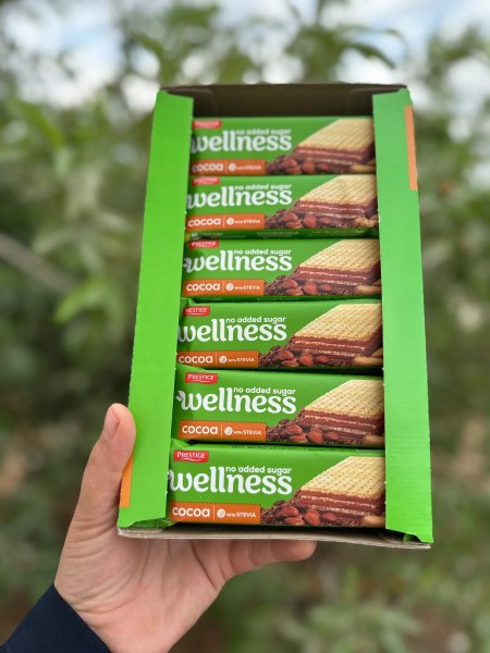 ويفر wellness بالكاكاو بدون سكر مضاف 25غم