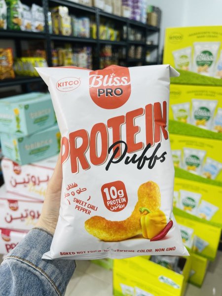 بمبا الذره عاليه البروتين 10 غم بروتين بنكهة حلر حلو مخبوزة بالفرن