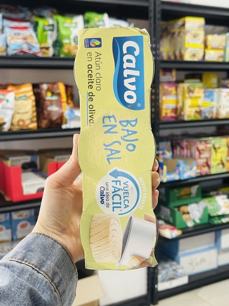 تونه كالفو بزيت الزيتون قليل الملح 3 علب بوزن 65غم