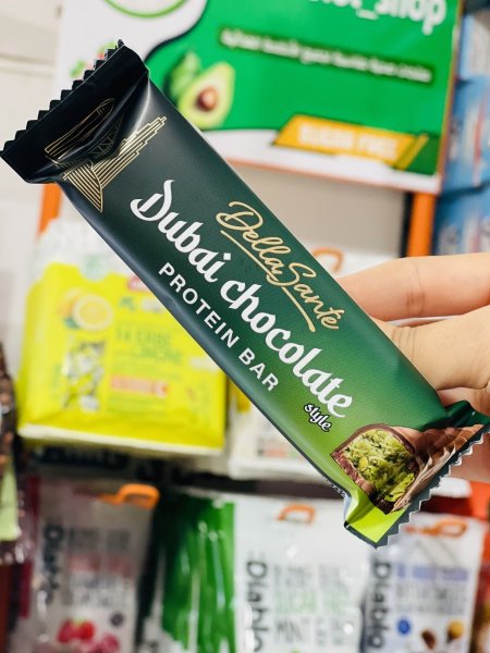 بروتين بار بحشوة شوكولاته دبي عالي البروتين ✨ عالي الالياف45غم