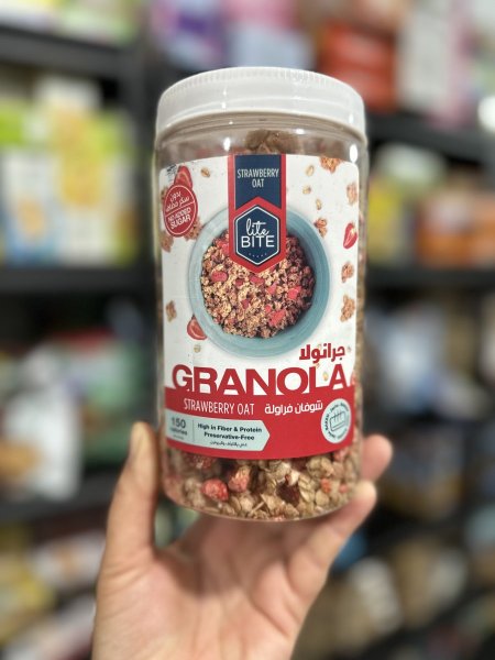 جراونولا الشوفان مع الفراوله بزيت جوز الهند بدون سكر مضاف 340 غم