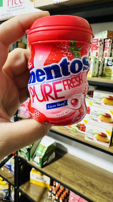 علكه منتوس بطعم الفراوله خاليه من السكر المضاف 60غم