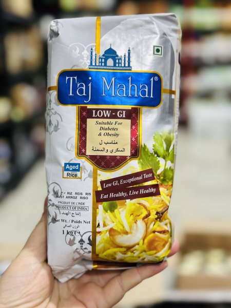 أرز سكري تاج محل عالي الألياف منخفض النشويات 1 كيلو