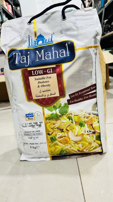 أرز سكري تاج محل عالي الألياف منخفض النشويات 5كيلو